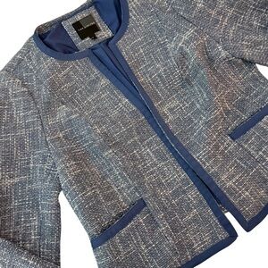 The Limited Blue and White Tweed Jacket Size M